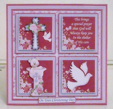 CHRISTENING or BAPTISM Girl Child or adult 7.5 Quick Layer Card by Pam Stubley