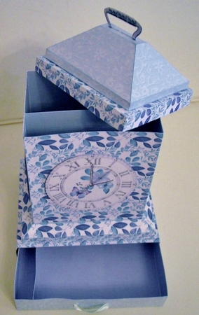 Its a Beautiful Day 3D Carriage Clock Stationery Box by Pam Stubley