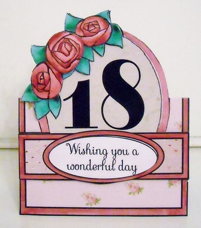 Handpainted Roses 18th Birthday by Pam Stubley