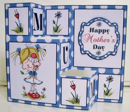 If Mums Were Flowers 3 Step Card (Blue) by Pam Stubley