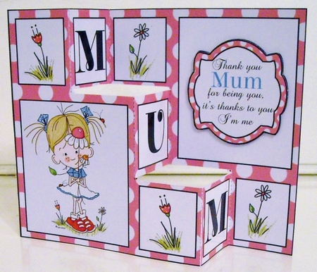 If Mums Were Flowers 3 Step Card (PInk) by Pam Stubley