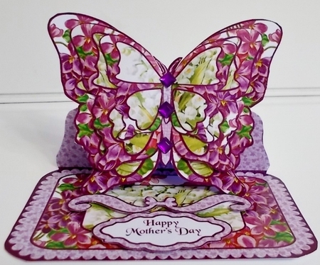 Butterfly easel Violets & Lily of the valley (Mothers Day) by Pam Stubley