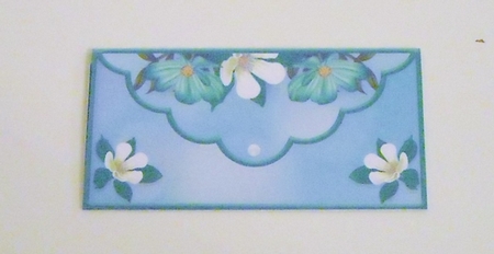 Floral Edge Voucher/Money Wallet/Pocket Envelope - Aqua by Pam Stubley