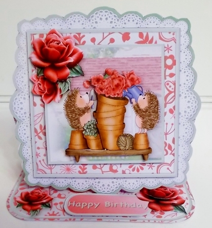 Flowers for You - Lace Edged Easel Card Mini Kit by Pam Stubley
