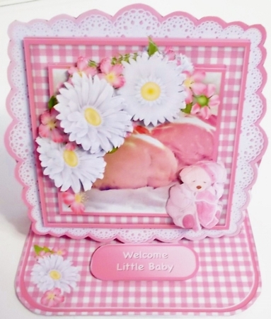 Sleepy Baby Girl - Lace Edged Easel Card Mini Kit by Pam Stubley