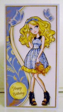 DL. Pretty Teens Card Front 11 by Pam Stubley