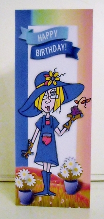 Nothing like a spot of gardening with my  flowers tall DL (blue) by Pam Stubley