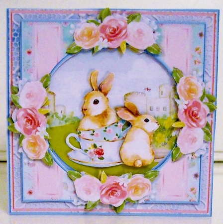7x7 Card Front - Tea At The Castle by Pam Stubley