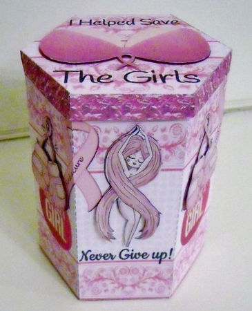GORGEOUS TALL HEXAGONAL DECOUPAGE BOX - THE GIRLS by Pam Stubley