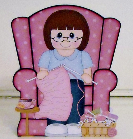 3D Shaped Card  Kit - Lady reads the Newspaper by Pam Stubley