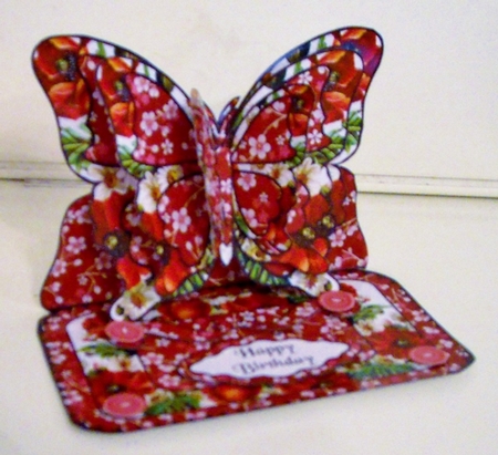 Butterfly easel  Red poppies by Pam Stubley