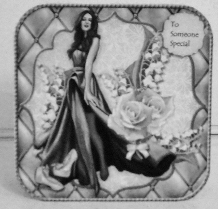 Beautiful Lady & Grey flowers  Topper by Pam Stubley