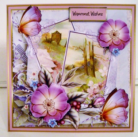 Country scene and flowers by Pam Stubley