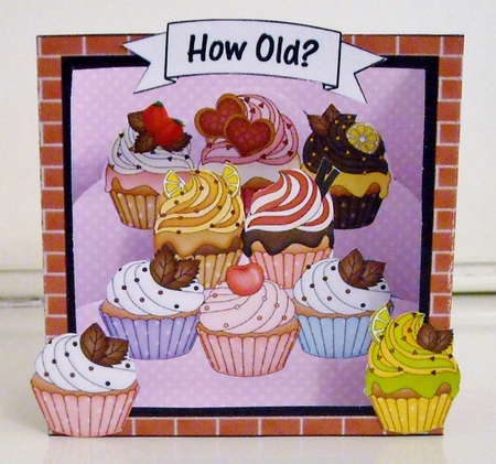 3D Shadow Box Card Mini Kit  -  Cupcake Heaven Cake Shop by Pam Stubley