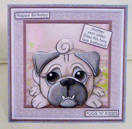 PUGS N KISSES 7.5 Humorous Decoupage & Insert Mini Kit by Pam Stubley