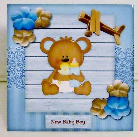 New  baby boy cute teddie bear by Pam Stubley