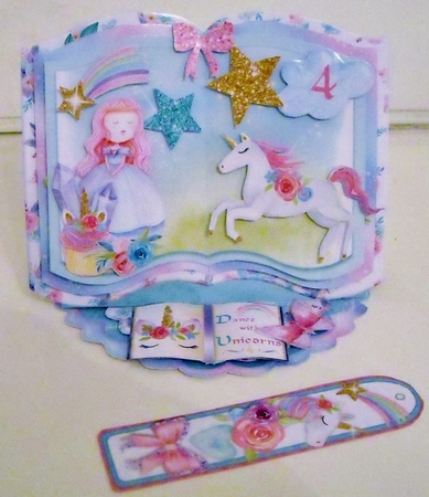 Dancing with Unicorns - Open Book Easel Card & Box Kit. by Pam Stubley