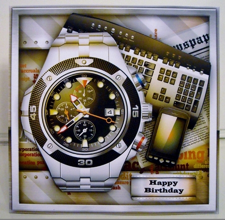 Silver Male Watch Card Mini Kit by Pam Stubley