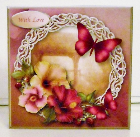 Wishing Well Decoupage Card Front by Pam Stubley