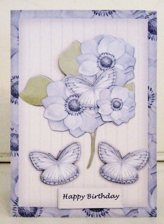 Beautiful Anemones & Butterflies Quick Card by Pam Stubley