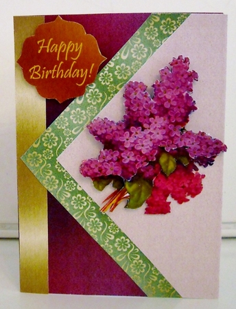 Vintage Victorian Pink & Purple Lilacs All Occasion Card by Pam Stubley