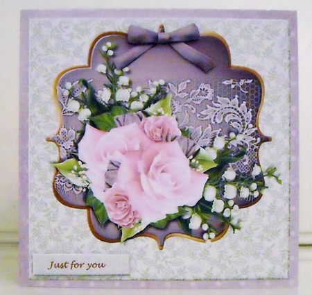 Scallop Lace Topper Gorgeous  Roses by Pam Stubley