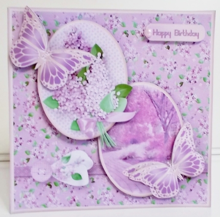 Lilac Time - Decoupage Card Mini Kit by Pam Stubley