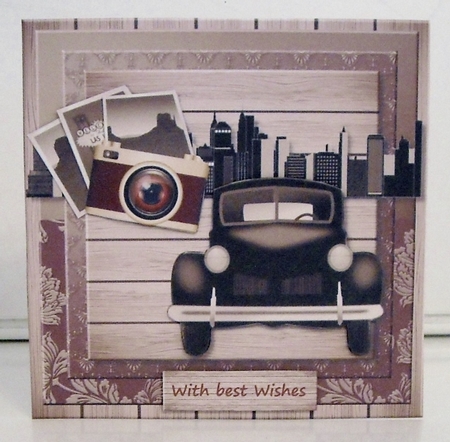 Male card Vintage car by Pam Stubley