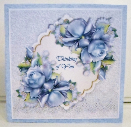 Porcelain Roses Thinking of you Quick card by Pam Stubley