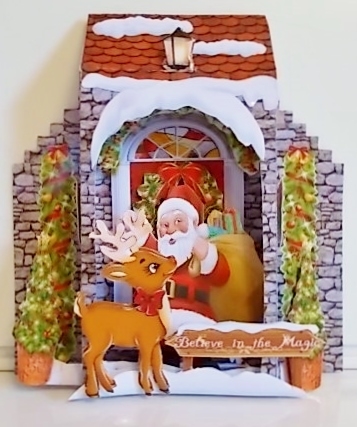 A Visit from Santa  What an Entrance! Card and Envelope Kit. by Pam Stubley