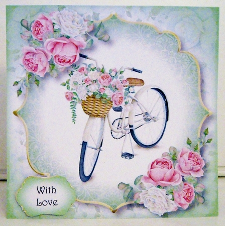 Gorgeous Floral Bicycle - Roses 8x8 by Pam Stubley