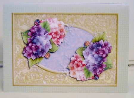 Pretty Roses, pansies and Hydrangeas kit 4 A5 cards by Pam Stubley