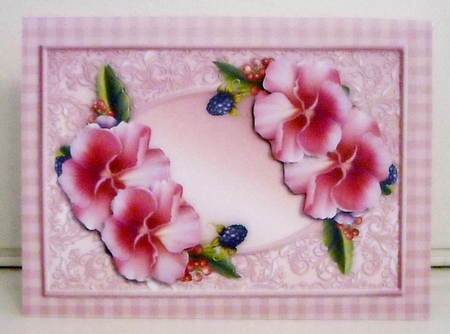 Pretty Roses, pansies and Hydrangeas kit 4 A5 cards by Pam Stubley
