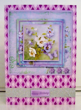 Vintage Violets Stacked Card Front by Pam Stubley