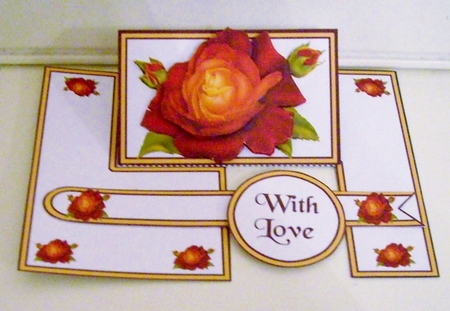 IMP Red & gold rose by Pam Stubley