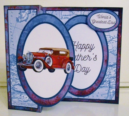 Fathers Day Vintage Red Z Fold by Pam Stubley