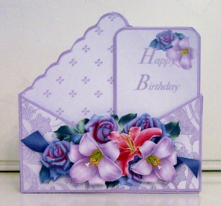 Roses and Lilies - Stand-up Envelope Card Mini Kit by Pam Stubley
