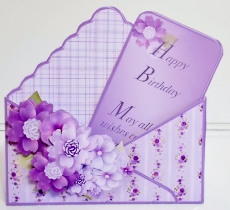 Lilac Posy - Stand-up Envelope Card Mini Kit by Pam Stubley