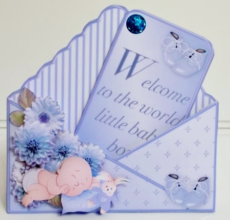 Little Baby Boy - Stand-up Envelope Card Mini Kit by Pam Stubley