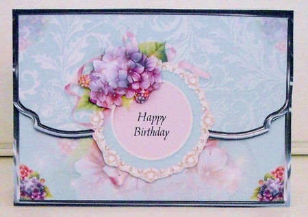 Pretty In Pastel Scalloped Edge Faux Envelope Card Birthday by Pam Stubley