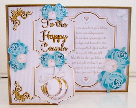 Wedding Gold Z-Fold Card & Envelope by Pam Stubley