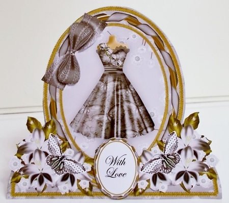 Black Butterfly Dress Special Large Oval Card Mini Kit by Pam Stubley