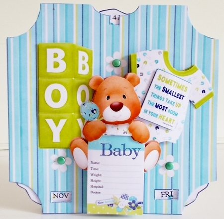 MINI KIT, BABY BOY,  BIRTH DATE CALENDAR, 4 by Pam Stubley