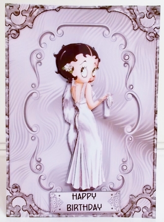 Paint the Town - A5 card front with decoupage by Pam Stubley