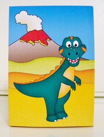 3D Gift Bag Mini Kit - Cute Little Dinosaur Rampardos by Pam Stubley