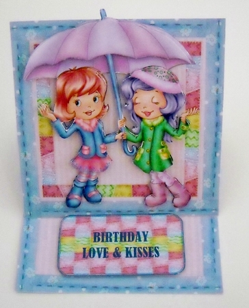 RAINY DAY FRIENDS BIRTHDAY EASEL CARD KIT by Pam Stubley