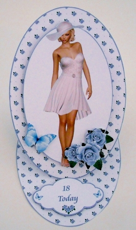 4 x 6 in oval easel card with matching envelope by Pam Stubley