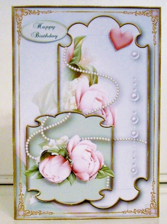 Peonys & Pearls Card Topper  by Pam Stubley
