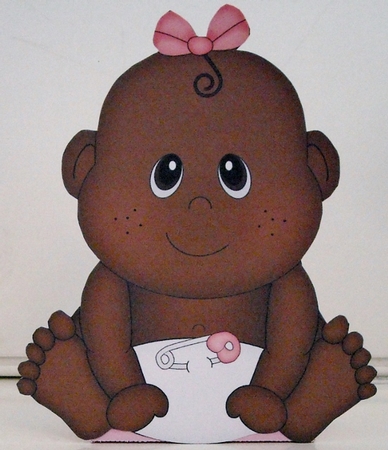 3D Cute Baby Treat Box Gift Set Mini Kit - Cute Little Ethnic Baby Girl Ronna by Pam Stubley
