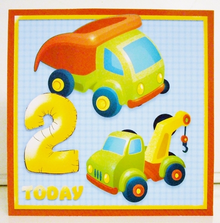 Bright Trucks Card Topper by Pam Stubley